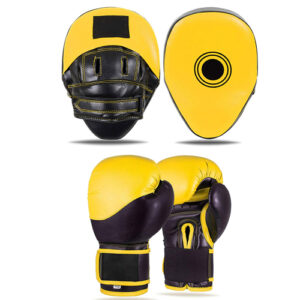 Boxing Training Gloves & Curved Focus Pads Set For Amateurs