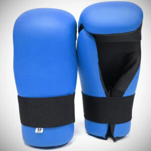 Pro Blue With Designs Semi Contact Open Palm Gloves